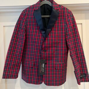 Tommy Hilfiger Boy’s holiday Christmas red plaid blazer jacket size 10 youth NWT